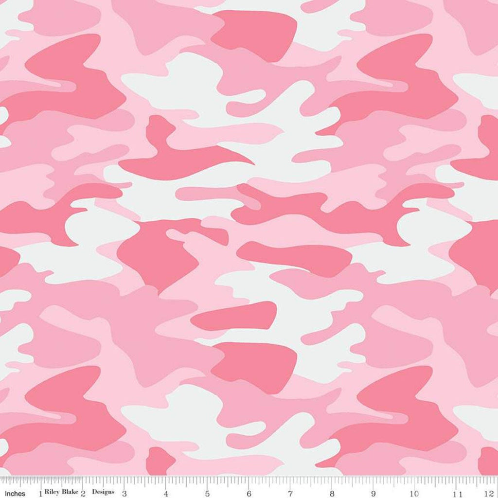 22" End of Bolt - CLEARANCE Nobody Fights Alone Camo C10420 Pink - Riley Blake - First Responders Armed Forces - Quilting Cotton Fabric