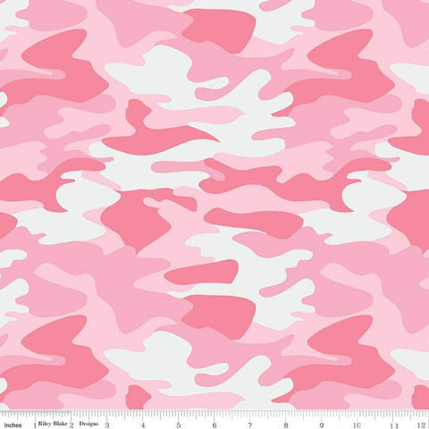 Fat Quarter End of Bolt -CLEARANCE Nobody Fights Alone Camo C10420 Pink Riley Blake - First Responders Armed Forces - Quilting Cotton Fabric