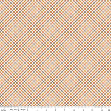 SALE Prim Homespun C9699 Autumn - Riley Blake Designs - Gold Orange Diagonal Plaid - Printed Quilting Cotton Fabric