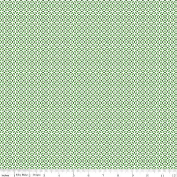 CLEARANCE Fleur Circles C9875 Green - Riley Blake Designs - Geometric Green White -  Quilting Cotton Fabric