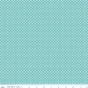 34" End of Bolt - SALE Fleur Circles C9875 Teal - Riley Blake Designs - Geometric Blue Green White -  Quilting Cotton Fabric