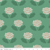 17" End of Bolt Piece - CLEARANCE New Dawn Stitch C9852 Green - Riley Blake Designs - Floral Pixelated Flower Leaves Quilting Cotton Fabric
