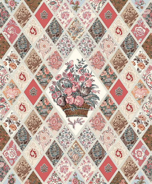 SALE Jane Austen at Home Diamond Panel P10021 by Riley Blake - Reproductions Quilt DIGITALLY PRINTED - Cotton Fabric - Licensed Product