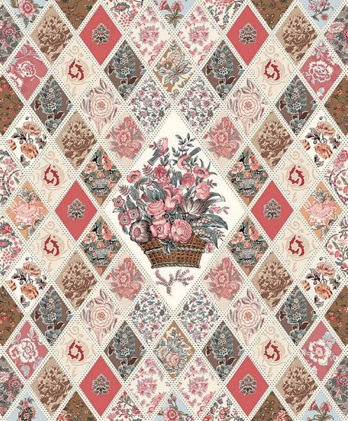 Jane Austen at Home Diamond Panel P10021 by Riley Blake - Reproductions Quilt DIGITALLY PRINTED - Cotton Fabric - Licensed Product