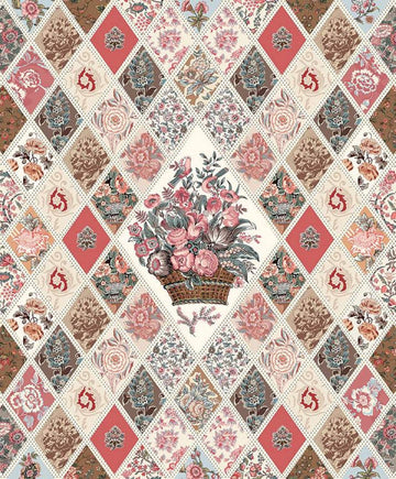 Jane Austen at Home Diamond Panel P10021 - Riley Blake - Reproductions Quilt DIGITALLY PRINTED - Cotton Fabric - Licensed Product