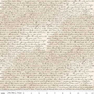 Jane Austen at Home C10018 Correspondence - Riley Blake Designs - Historical Letters Text - Quilting Cotton Fabric - Licensed Product