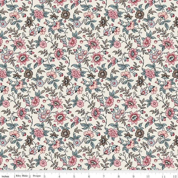 SALE Jane Austen at Home C10004 Elinor - Riley Blake Designs - Cream Historical Reproductions - Quilting Cotton Fabric - Licensed Product