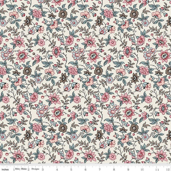 SALE Jane Austen at Home C10004 Elinor - Riley Blake Designs - Cream Historical Reproductions - Quilting Cotton Fabric - Licensed Product