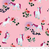 DEAL Uni the Unicorn Toss C9981 Light Pink - Riley Blake Designs - Fantasy Juvenile Amy Krouse Rosenthal Flowers - Quilting Cotton Fabric