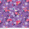 33" End of Bolt - SALE Fleur Main C9870 Purple - Riley Blake Designs - Flowers Floral  - Quilting Cotton Fabric