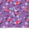 Fat Quarter End of Bolt - SALE Fleur Main C9870 Purple - Riley Blake Designs - Flowers Floral  - Quilting Cotton Fabric