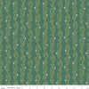 CLEARANCE 16" End of Bolt - New Dawn Clover Stripe C9854 Dark Green - Riley Blake - Floral Flowers Leaves Striped Stripes - Quilting Cotton