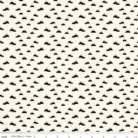 SALE Wild at Heart Mountains C9823 Cream - Riley Blake Designs - Outdoors Mountain Peaks - Quilting Cotton Fabric