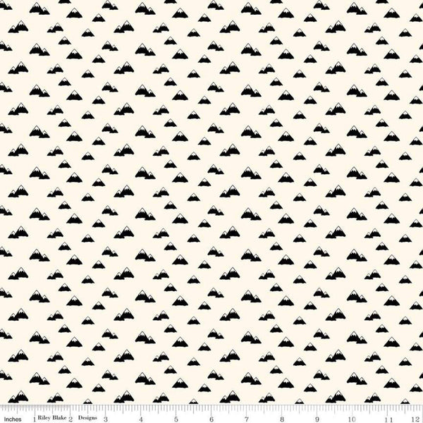 SALE Wild at Heart Mountains C9823 Cream - Riley Blake Designs - Outdoors Mountain Peaks - Quilting Cotton Fabric