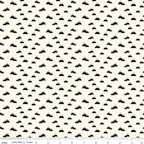 SALE Wild at Heart Mountains C9823 Cream - Riley Blake Designs - Outdoors Mountain Peaks - Quilting Cotton Fabric