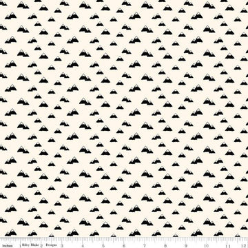 DEAL Wild at Heart Mountains C9823 Cream - Riley Blake Designs - Outdoors Mountain Peaks - Quilting Cotton Fabric
