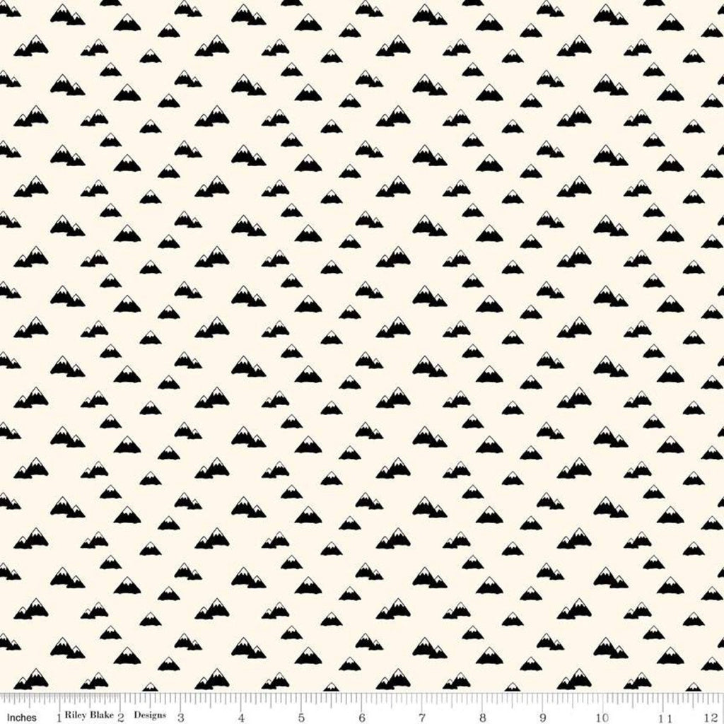 SALE Wild at Heart Mountains C9823 Cream - Riley Blake Designs - Outdoors Mountain Peaks - Quilting Cotton Fabric