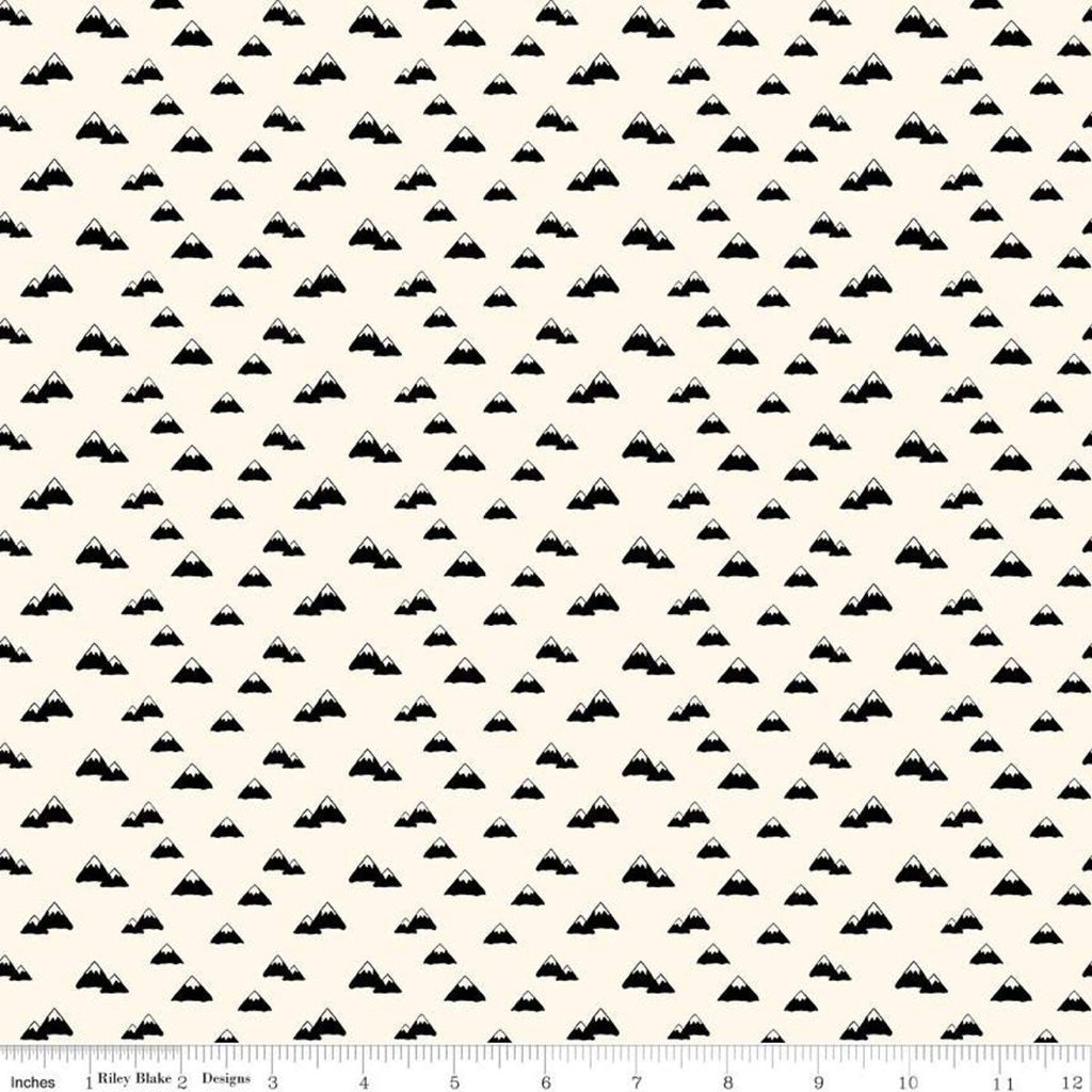 SALE Wild at Heart Mountains C9823 Cream - Riley Blake Designs - Outdoors Mountain Peaks - Quilting Cotton Fabric