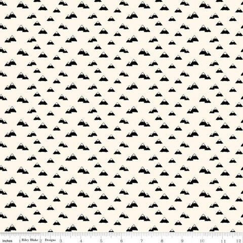 SALE Wild at Heart Mountains C9823 Cream - Riley Blake Designs - Outdoors Mountain Peaks - Quilting Cotton Fabric