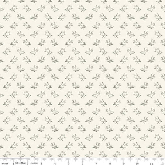 14" End of Bolt - SALE My Heritage Branches C9794 Cream - Riley Blake Designs - Sprigs Leaves Berries  - Quilting Cotton Fabric