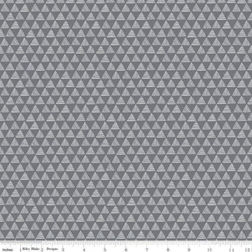 Purrfect Day Triangles C9904 Dark Gray - Riley Blake Designs - Cat Cats Kittens Geometric - Quilting Cotton Fabric