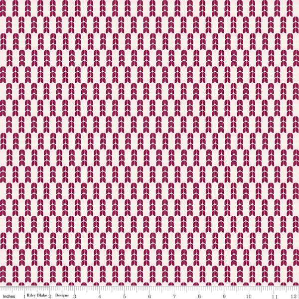 SUPER DEAL BTY! Bloom and Grow Tulips C10113 Pink - Riley Blake - Floral Flowers Columns Geometric Pink Cream - Quilting Cotton Fabric
