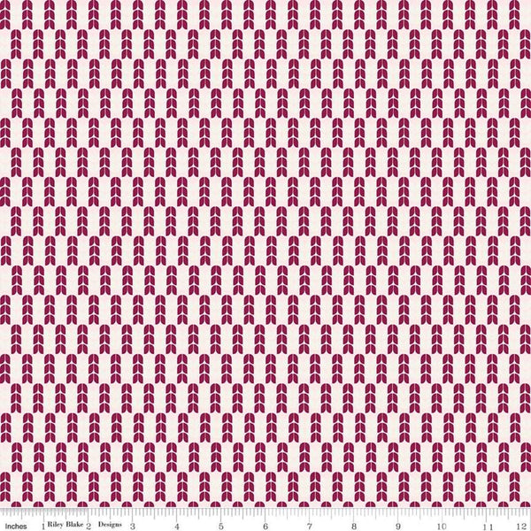 CLEARANCE Bloom and Grow Tulips C10113 Pink - Riley Blake - Floral Flowers Columns Geometric Pink Cream - Quilting Cotton Fabric