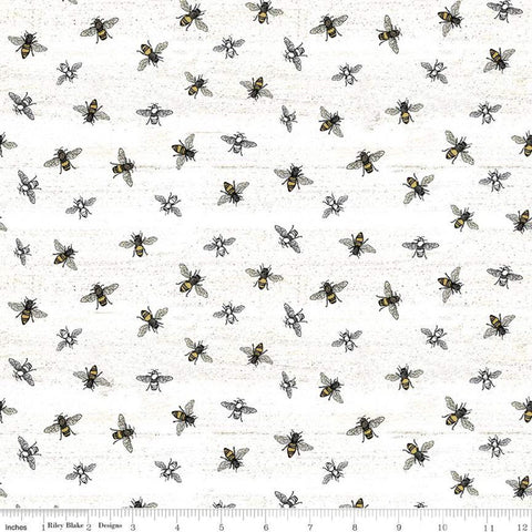 SALE Bee's Life Bees C10103 Parchment - Riley Blake Designs - Honeybees Off-White - Quilting Cotton Fabric