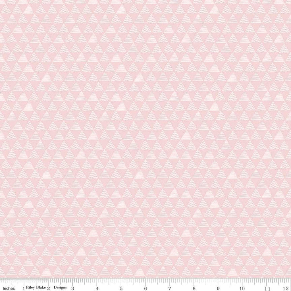 32" End of Bolt Piece - SALE Purrfect Day Triangles C9904 Pink - Riley Blake Designs - Cat Cats Kittens Geometric - Quilting Cotton Fabric