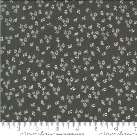 Fat Quarter End of Bolt Piece - SALE Balboa Jasmine 37594 Charcoal - Moda Fabrics - Flowers Floral Gray - Quilting Cotton Fabric