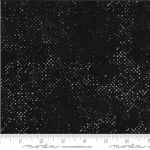 SALE Quotation Spotted 1660 Ink - Moda Fabrics - Black Cream Polka Dot Dots Dotted - Quilting Cotton Fabric