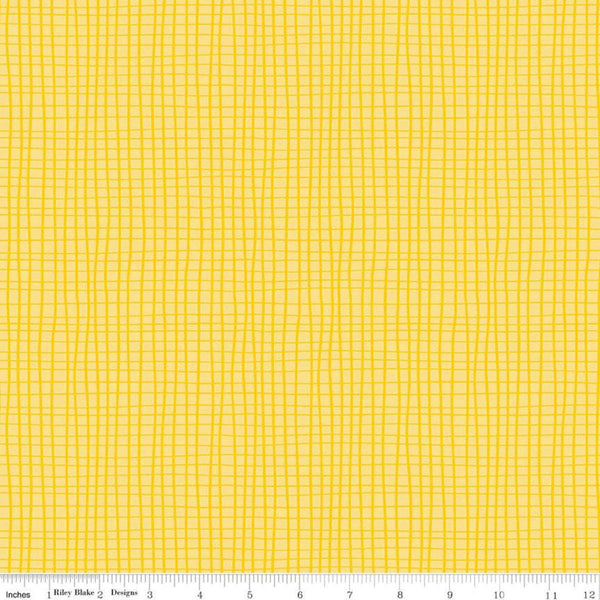 SALE Grl Pwr Grid C10655 Yellow - Riley Blake Designs - Girl Power Geometric Irregular Grid - Quilting Cotton Fabric