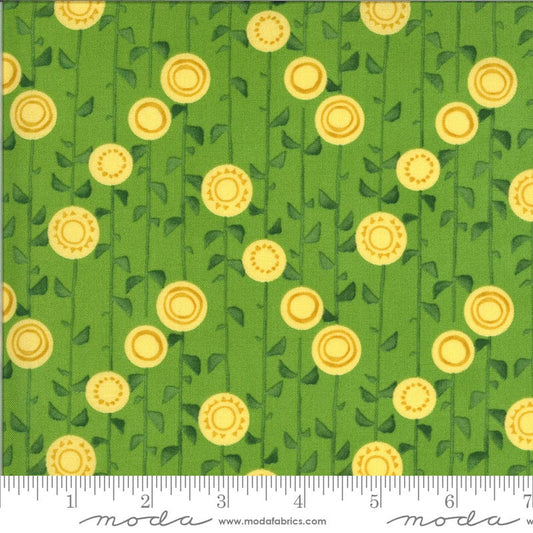 CLEARANCE Fat Quarter End of Bolt - Solana Stalks 48683 Sprout - Moda Fabrics - Flowers Leaves Vines Green - Quilting Cotton Fabric