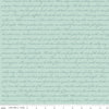 8" End of Bolt - SALE Rose and Violet's Garden Text C10416 Songbird - Riley Blake - Script Words Blue Aqua  - Quilting Cotton Fabric