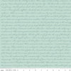 17" End of Bolt - SALE Rose and Violet's Garden Text C10416 Songbird - Riley Blake - Script Words Blue Aqua  - Quilting Cotton Fabric