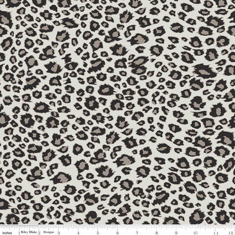 13" End of Bolt - SALE On Safari Leopard C10457 Gray - Riley Blake Designs - Leopard Spots Leopards Animal Print - Quilting Cotton Fabric