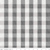 Fat Quarter End of Bolt - All About Plaids Buffalo Check C635 Gray by Riley Blake - 1" Checks Checkered Gray - Quilting Cotton Fabric