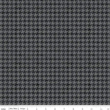 31" End of Bolt - All About Plaids Houndstooth C637 Black by Riley Blake Designs - Broken Check Black Gray - Quilting Cotton Fabric