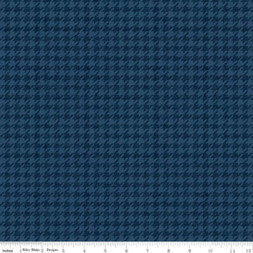 Fat Quarter End of Bolt - All About Plaids Houndstooth C637 Blue by Riley Blake Designs - Broken Check - Quilting Cotton Fabric