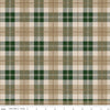 16" End of Bolt - All About Plaids Tartan C638 Green Tan - Riley Blake Designs - Plaid - Quilting Cotton Fabric
