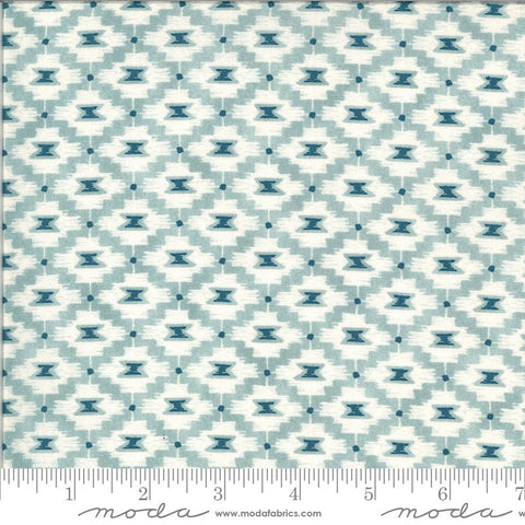 Fat Quarter End of Bolt - SALE Cider Roxbury 30646 Blueberry Crumble - Moda Fabrics - Diamonds Aqua Blue  Off-White - Quilting Cotton Fabric