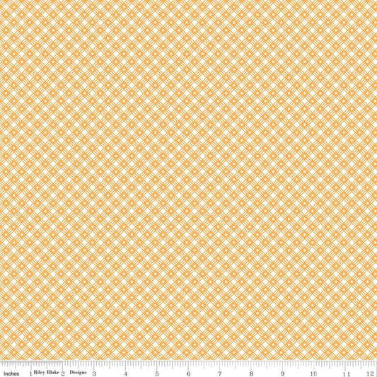 DEAL Flea Market Basket Weave C10221 Daisy - Riley Blake Designs - Geometric Lattice Diagonal Gold - Lori Holt  - Quilting Cotton Fabric
