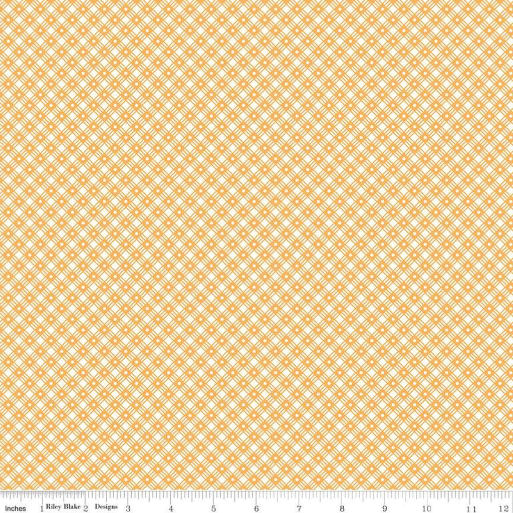 Flea Market Basket Weave C10221 Daisy - Riley Blake Designs - Geometric Lattice Diagonal Gold - Lori Holt  - Quilting Cotton Fabric