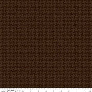 9" End of Bolt Piece - All About Plaids Houndstooth C637 Brown by Riley Blake Designs - Broken Check - Quilting Cotton Fabric