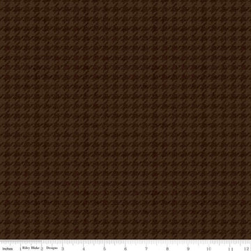 9" End of Bolt Piece - All About Plaids Houndstooth C637 Brown by Riley Blake Designs - Broken Check - Quilting Cotton Fabric