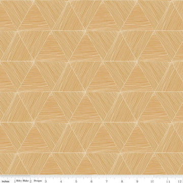 23" End of Bolt - SALE Rocky Mountain Wild Peaks C10294 Golden - Riley Blake - Geometric Triangles Triangle Gold - Quilting Cotton Fabric