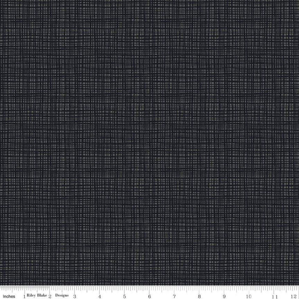 19" End of Bolt - SALE Oh Happy Day! Texture C10319 Charcoal - Riley Blake - Tone-on-Tone Irregular Grid Dark Gray - Quilting Cotton Fabric