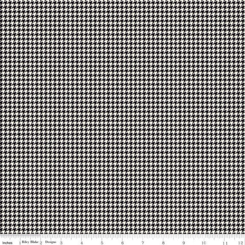 30" End of Bolt Piece - Oh Happy Day! Checks C10315 Black - Riley Blake - Geometric Houndstooth Checkered Cream - Quilting Cotton Fabric
