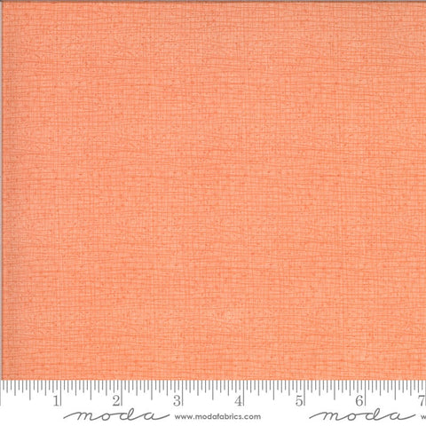 Fat Quarter End of Bolt - SALE Solana Thatched 48626 Peach - Moda Fabric - Random Crossed Lines Tone-on-Tone Orange - Quilting Cotton Fabric