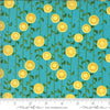 CLEARANCE 29" End of Bolt - Solana Stalks 48683 Pond - Moda Fabrics - Flowers Leaves Vines Sunflowers on Aqua Blue - Quilting Cotton Fabric